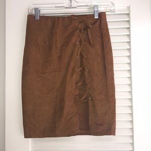 Brown Suede Skirt